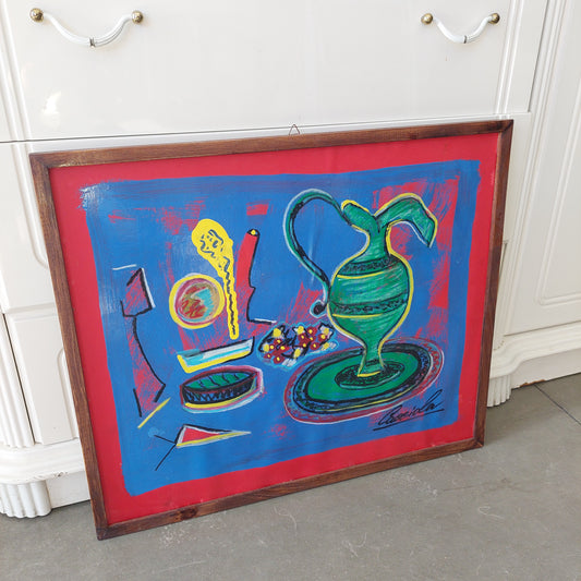 Quadro Brocca A Tempere Firmato Cacciola Cm60x50