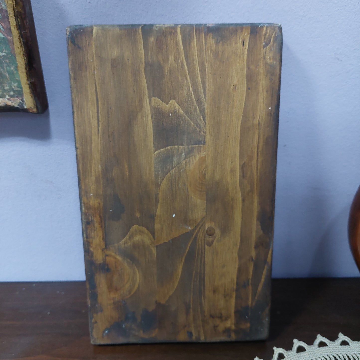 Quadretto Legno Angelo Musico Cm15x25