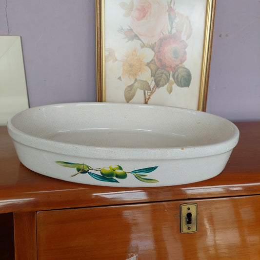 Pirofila Ovale Ceramica Dec Olive Cm34x21x6h