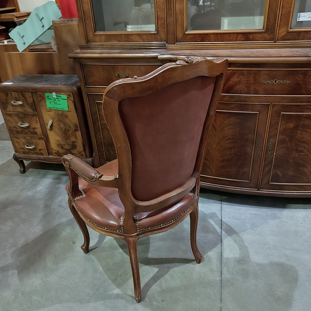 Poltrona Con Braccioli Pelle St. Luigi