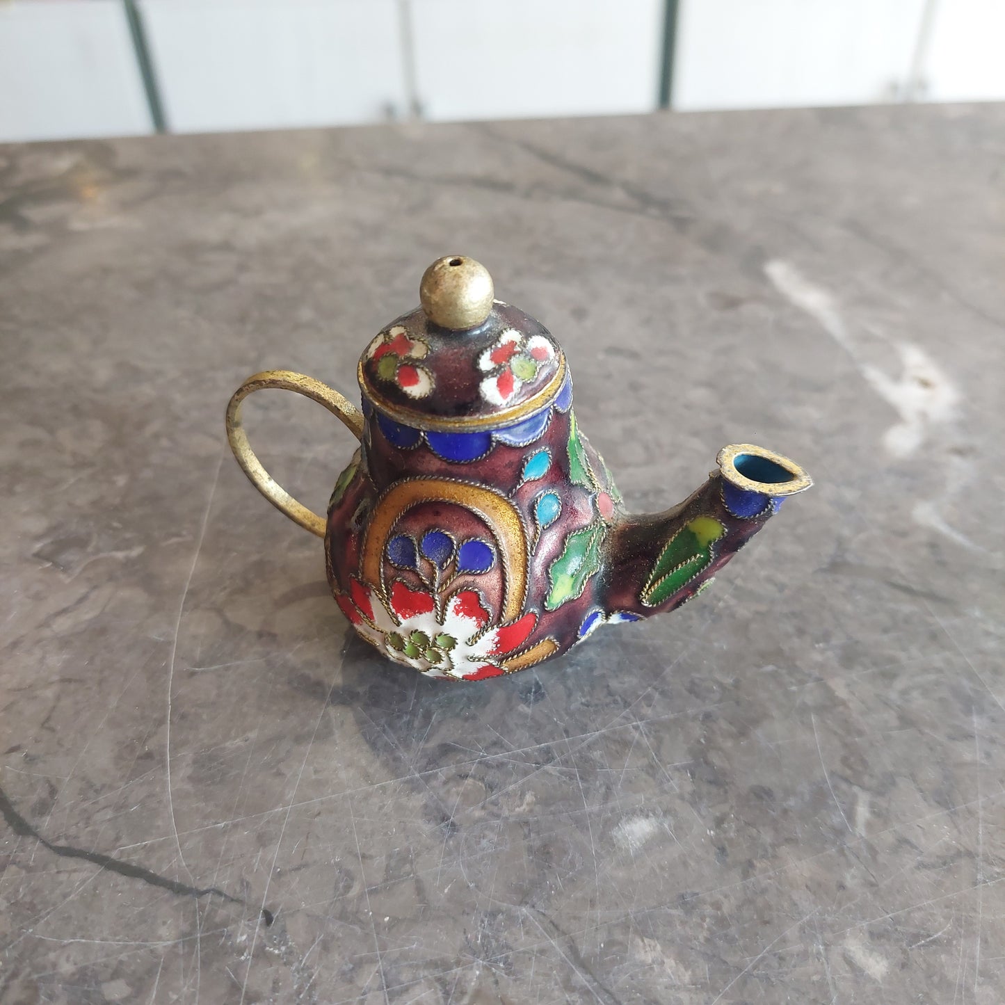 Mini Caffettierina Cloisonnè Cinese Smaltato