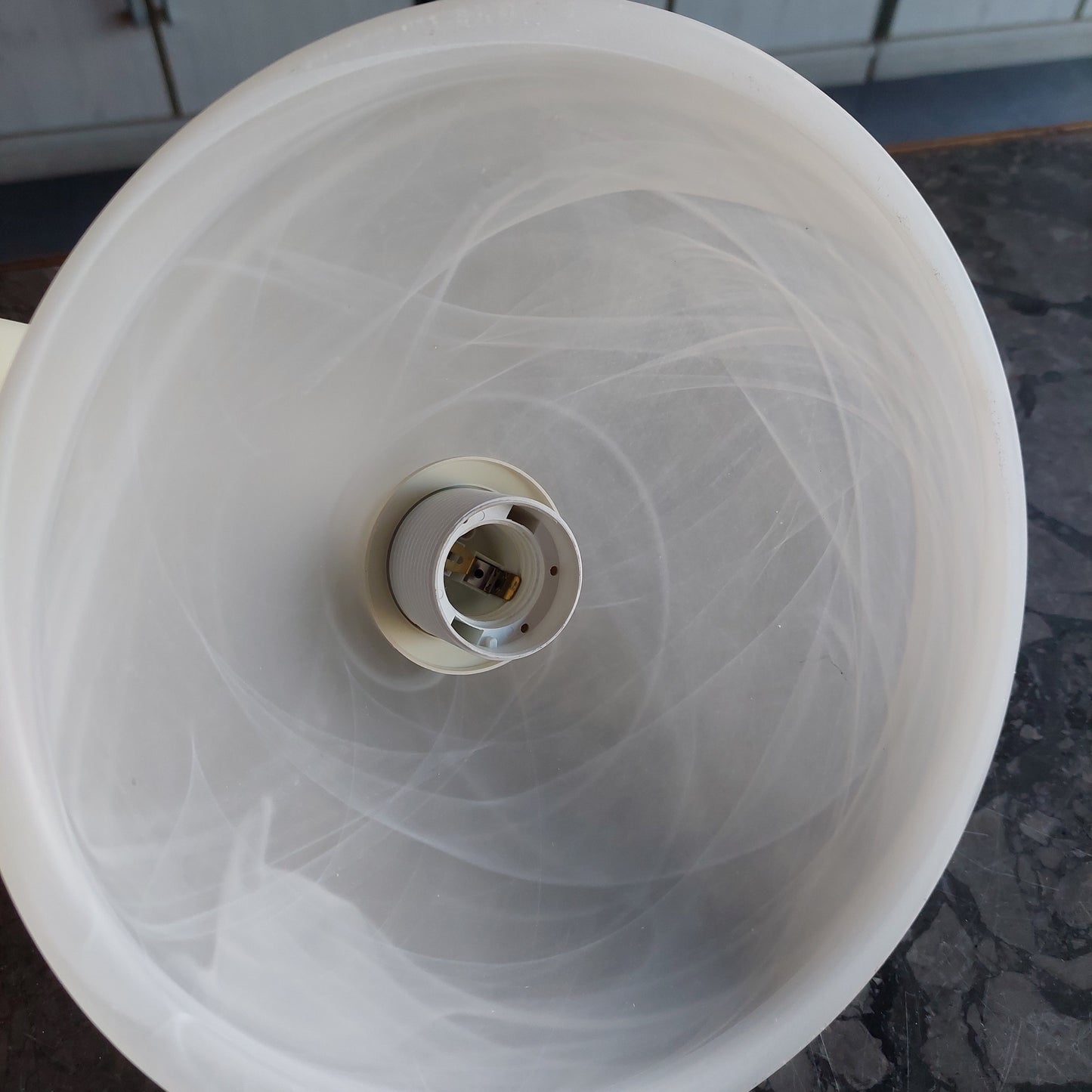 Lampadarietto Cupola Vetro Marmorizzato D22