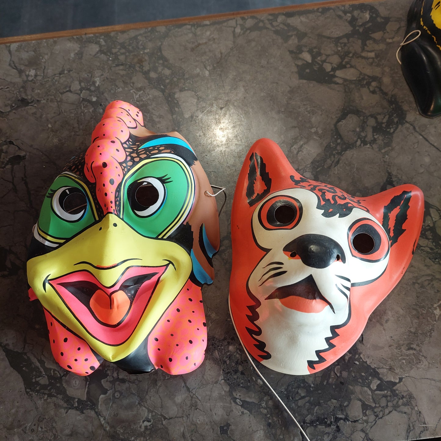 Set/5 Maschere Di Carnevale Vintage Anni 60