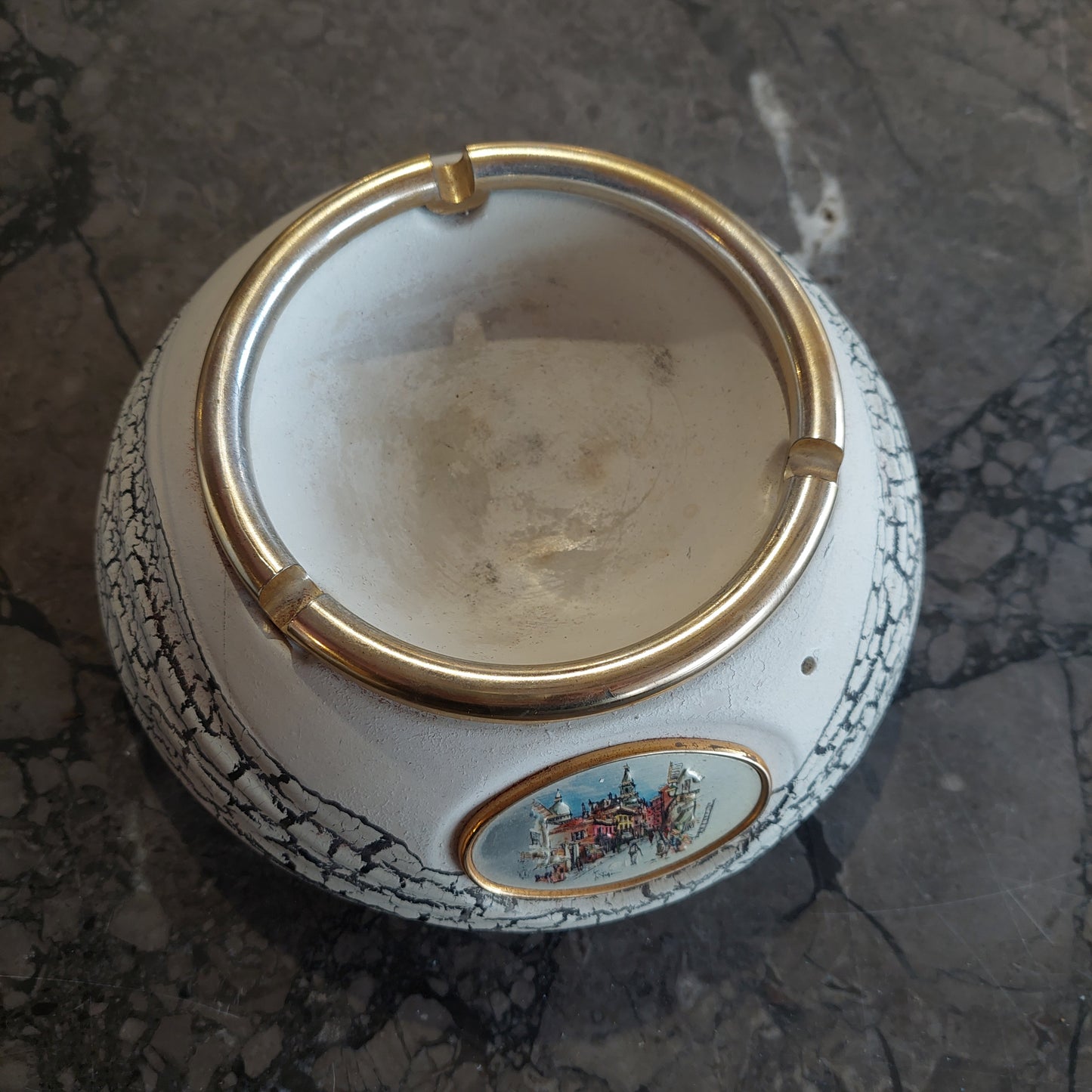 Set/ Posacenere + Porta Accendino Ceramica Vintage