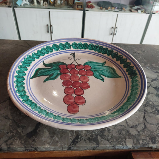 Piatto Da Parete Ceramica Siciliana Uva D37
