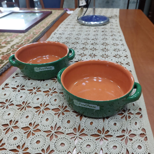Set/2 Terrine Coccio* Fiore Verde