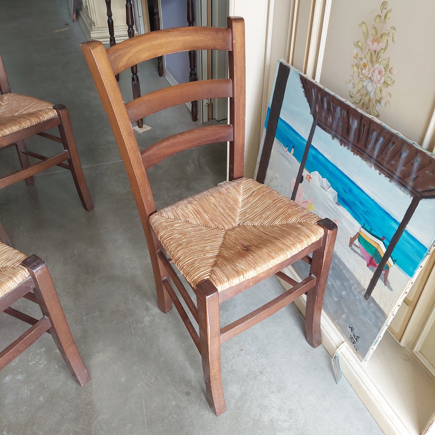 Set/4 Sedie Noce Seduta Paglia