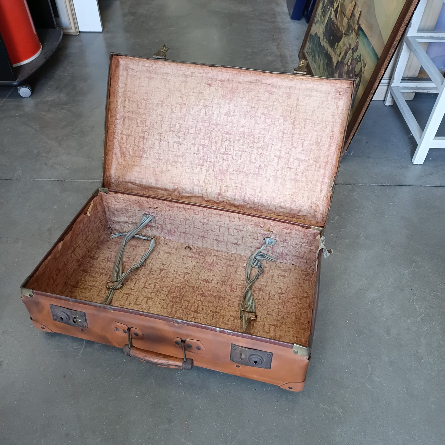 Valigia Di Cartone Vintage Cm55x33x17h
