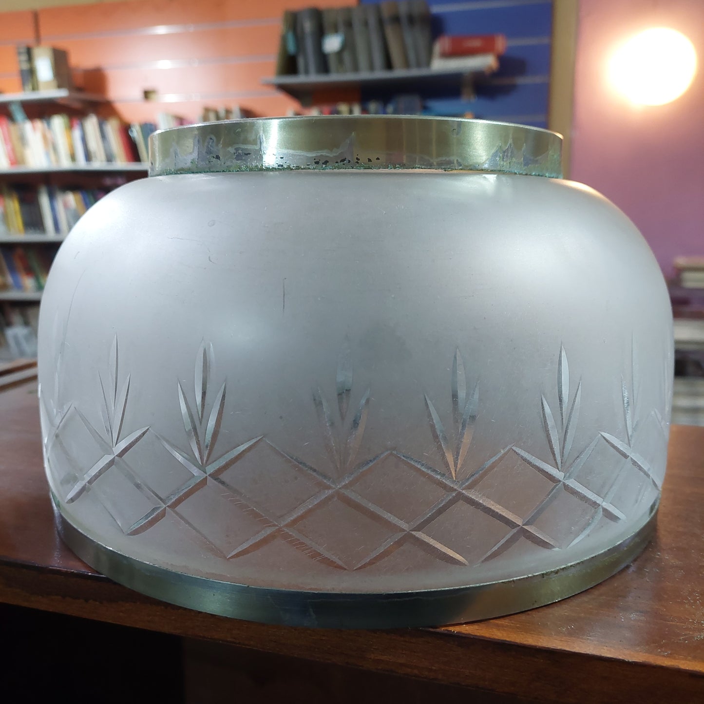 Coppa Lampadario Vetro Molato D28