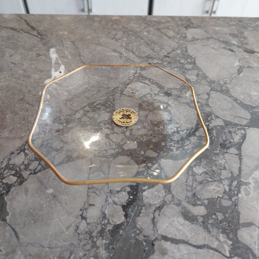 Piattino Ottagonale Vetro Bordo Oro