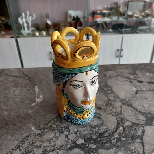Vasetto * Testa Di Moro Ceramica Caltagirone