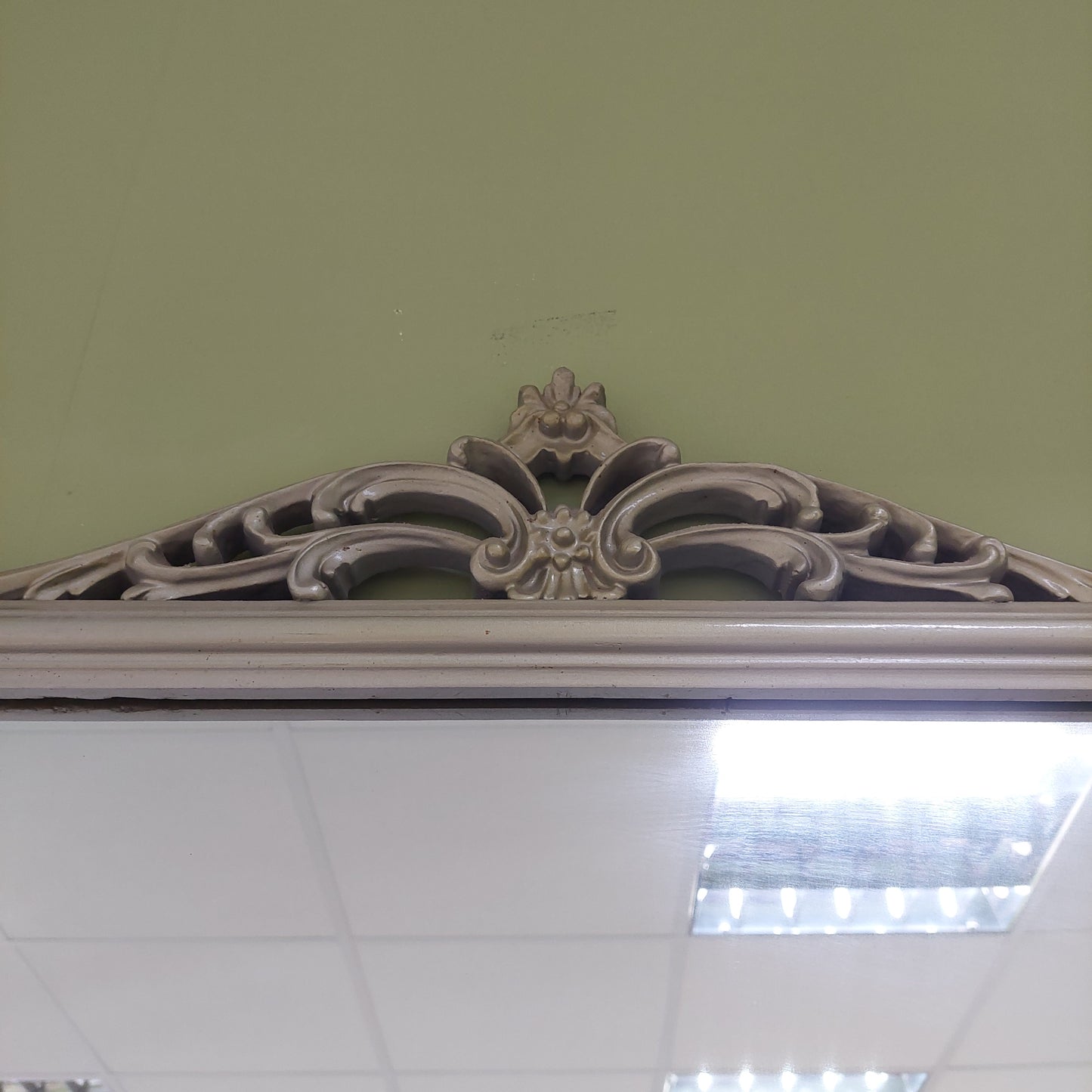Specchio Cornice Legno St. Barocco Anni 50 Cm118x125