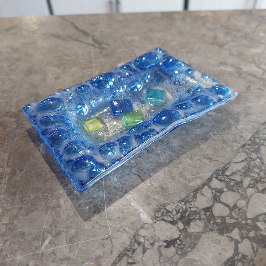 Piattino Vetro Di Murano Blu Cm7,5x11