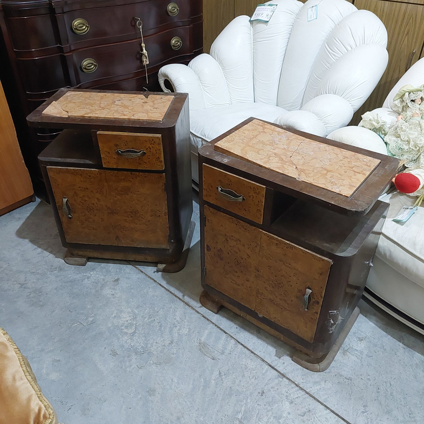 Coppia Comodini St. Decò 1/c  1/s Cm51x33x65h