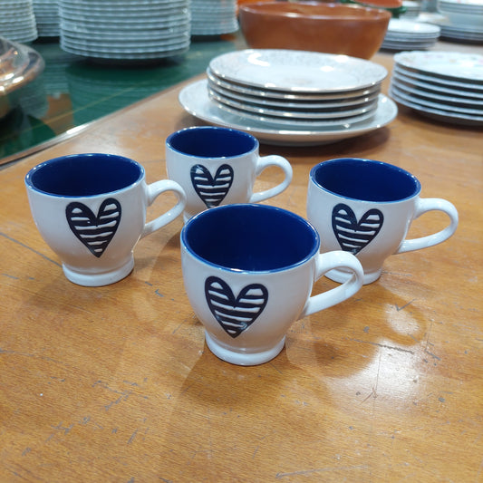 Set/4 Tazzine Caffè Ceramica Brandani Cuore