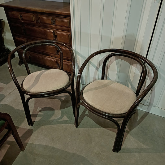Coppia Poltroncine Antiche Bambù St. Thonet