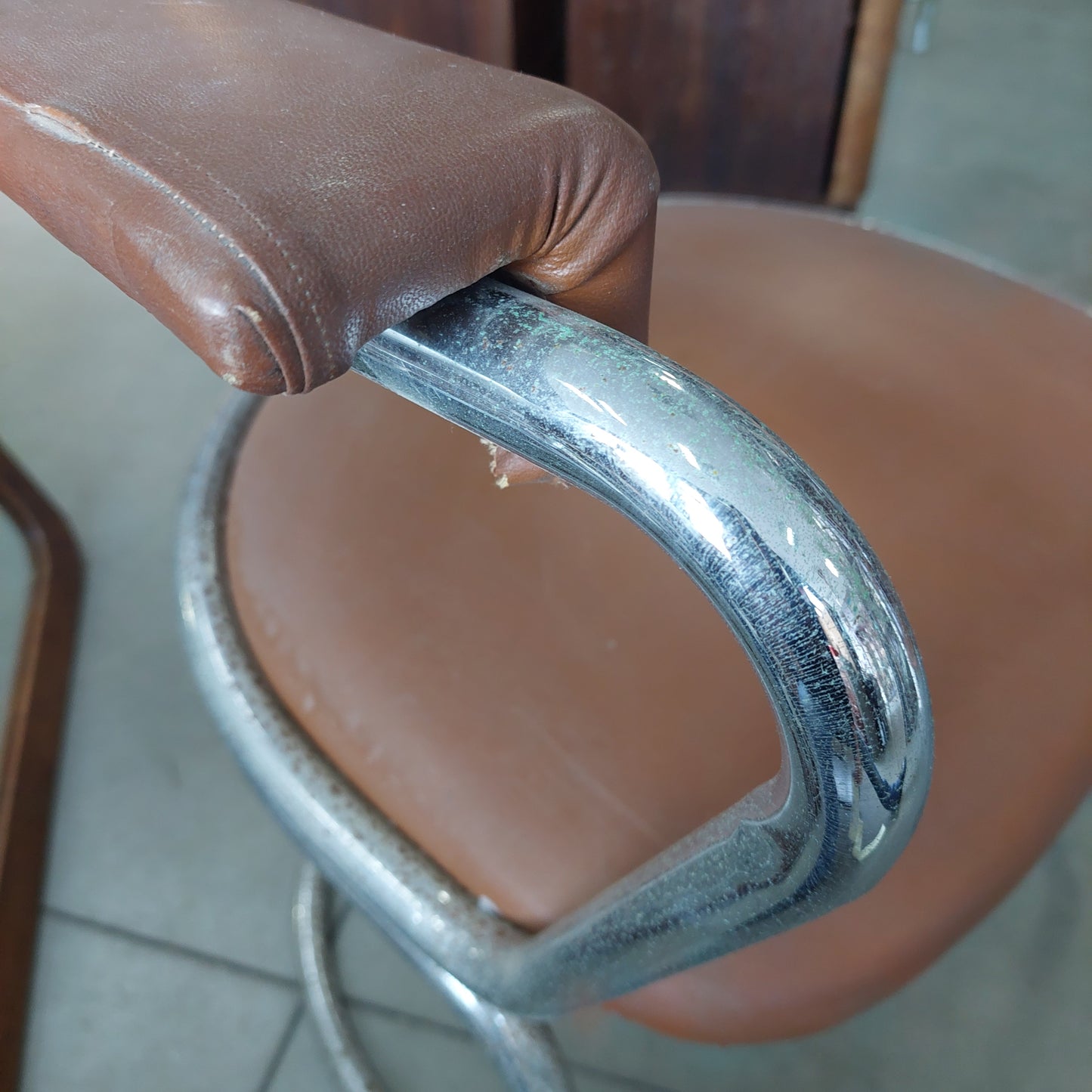 Sedia Metallo* Cromato Design Giotto Stoppino Anni 70