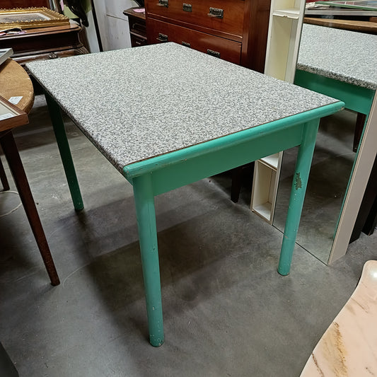 Tavolo Da Cucina All. Verde Finto Marmo Cm110/150x75x80h