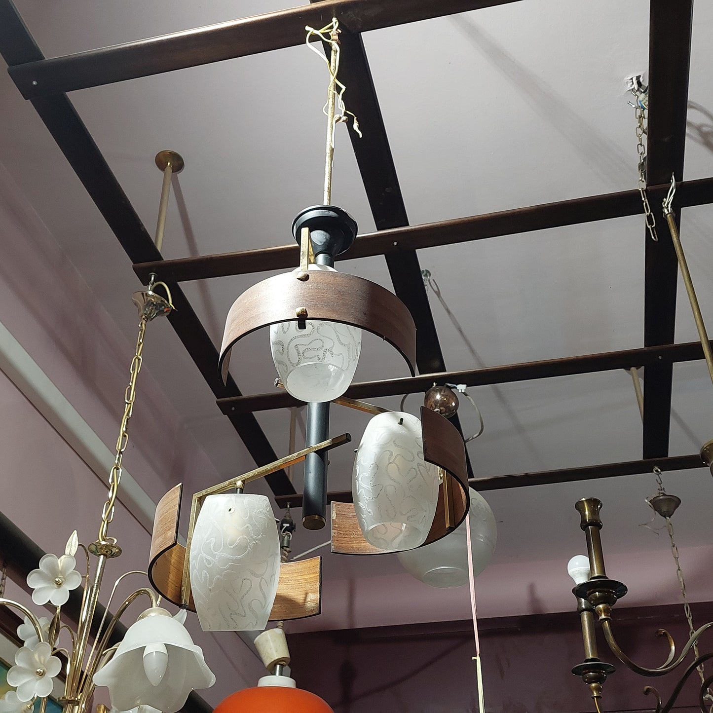 Lampadario Vintage Anni '50 3/luci