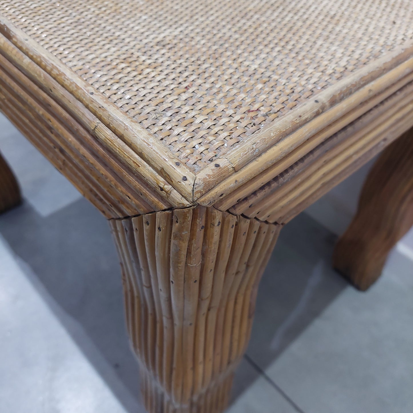 Tavolino Bambu' / Rattan Vintage Cm80x60x67h