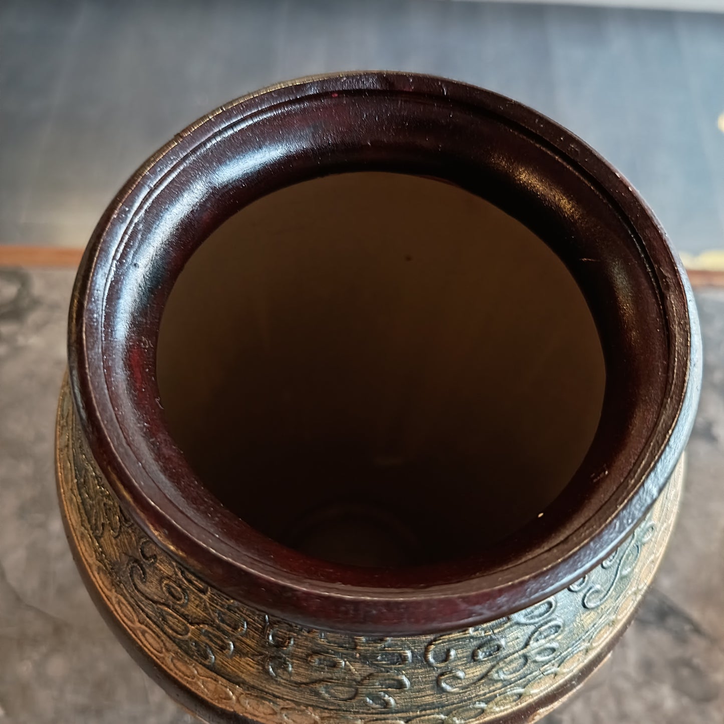 Vaso Indiano Ceramica Dipinto 15x35h