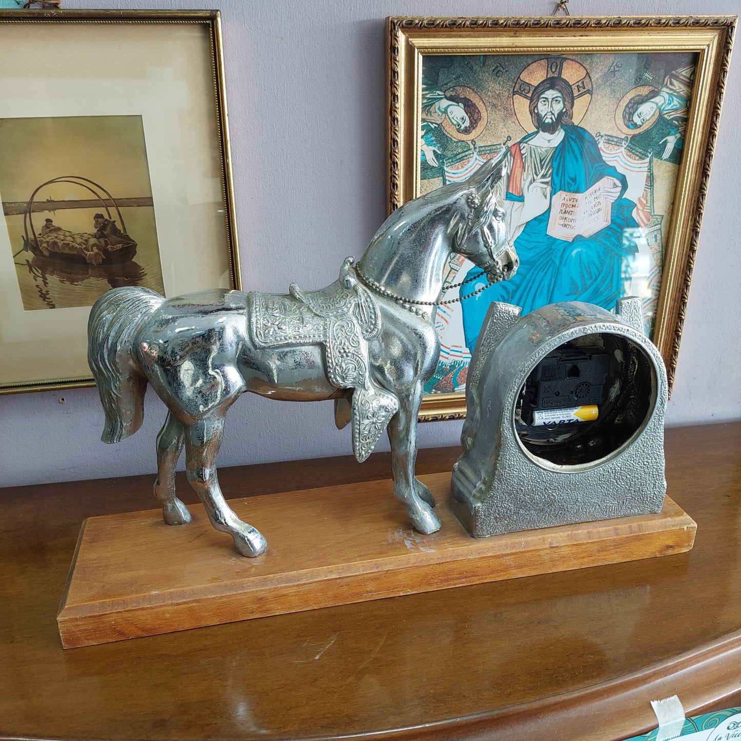 Orologio Da Tavola Cavallo Metalcraft Vintage