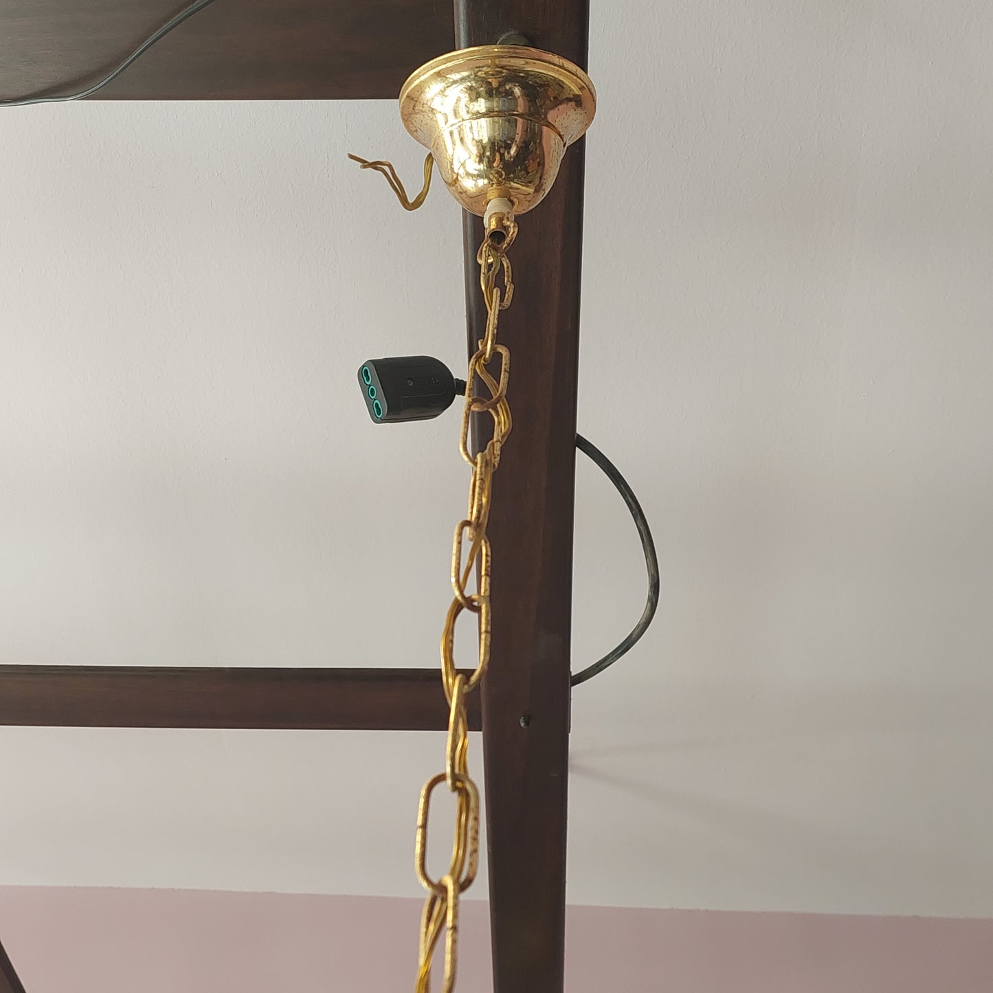 Lampadario Ottone/vetro 1/l Fiori D.25