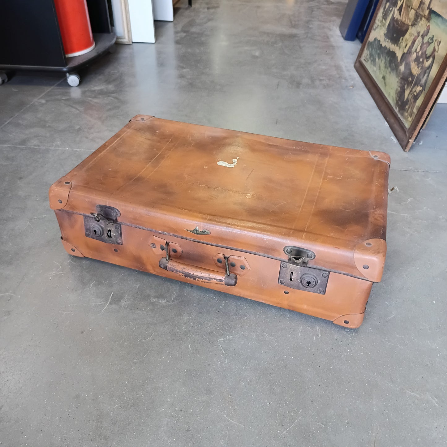 Valigia Di Cartone Vintage Cm55x33x17h
