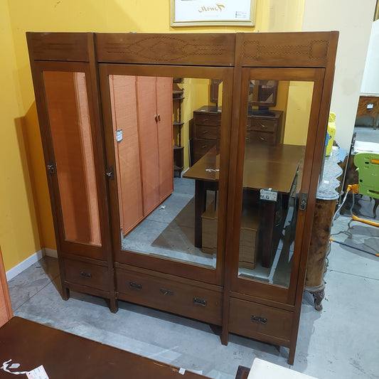 Armadio Liberty Con Specchio 3/ante 3/cassetti Cm177x46x196