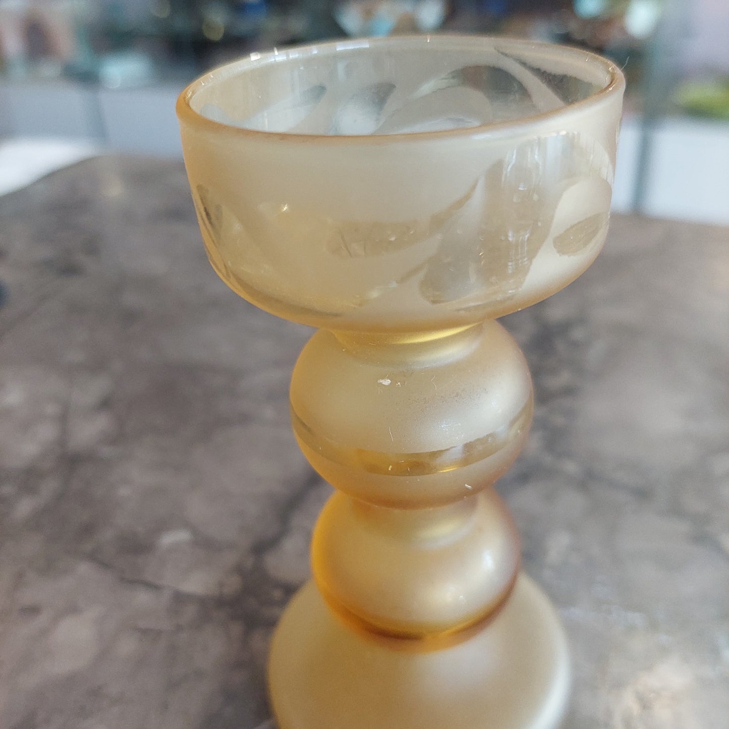 Portacandela Vetro Arancio Vintage H11,5