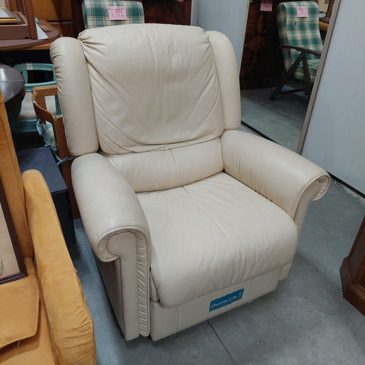 Poltrona Relax Reclinabile Pelle Beige Chateau D'ax