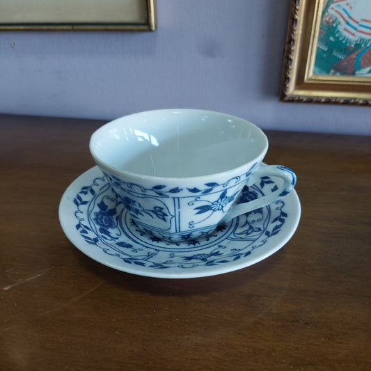 Tazza Da The Da Collezione Decoro Fiori Blu