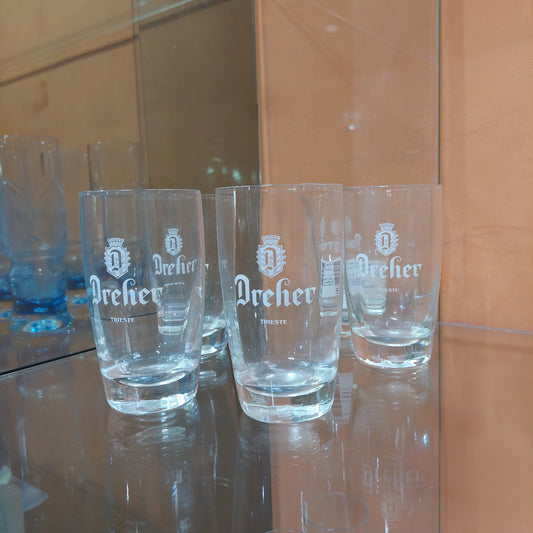 Set/5 Bicchieri Birra Dreher Cristallo Vintage
