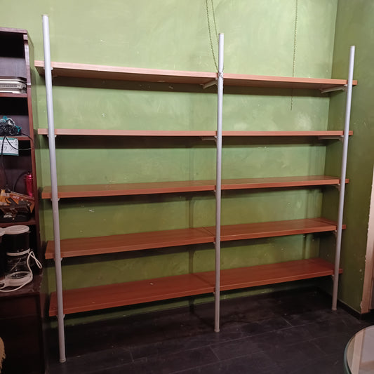 Libreria A Giorno Metallo/faggio 10/r Cm240x35x220h