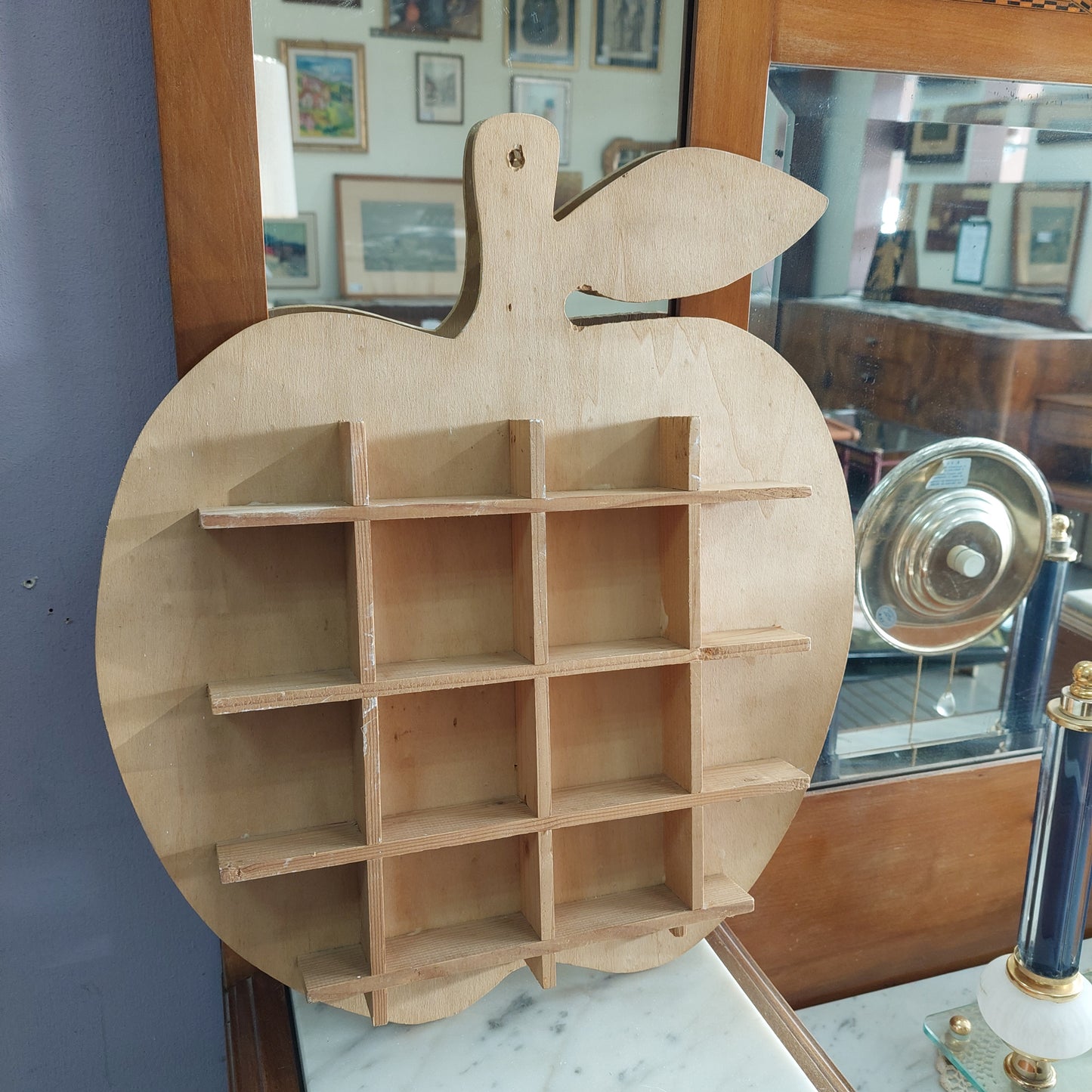Bacheca* Da Parete Mela In Legno Anni '90 Cm40x45