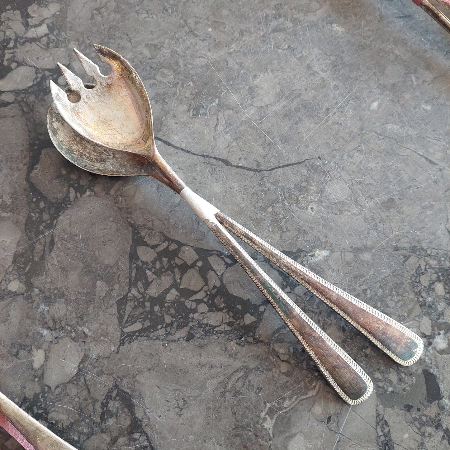 Set/2 Posate Da Portata Silverplated
