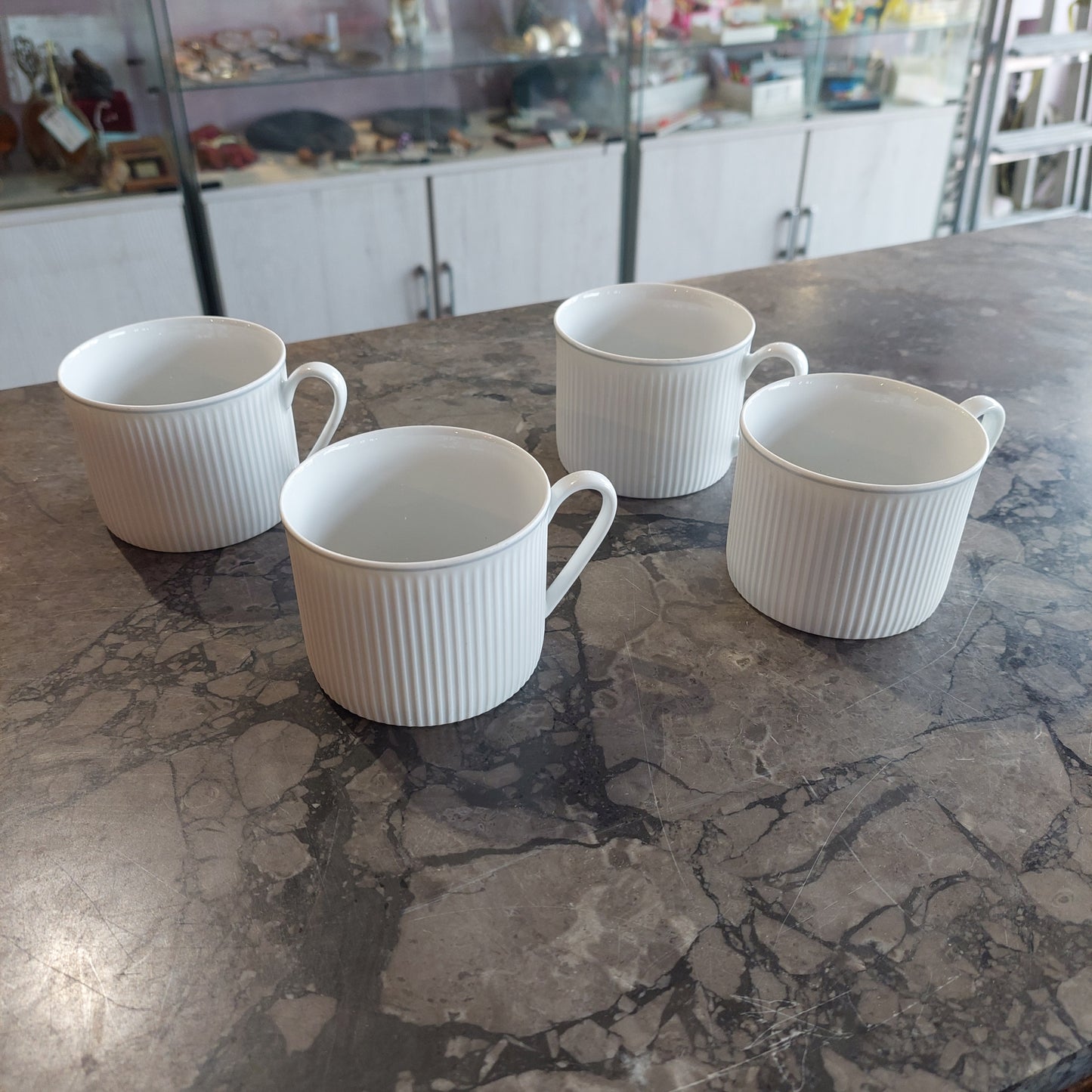 Set/4 Tazze Da The Porcellana Bianca Royal Porcelain