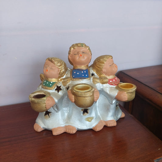 Portacandela 3 Angioletti Terracotta 3 Fuochi