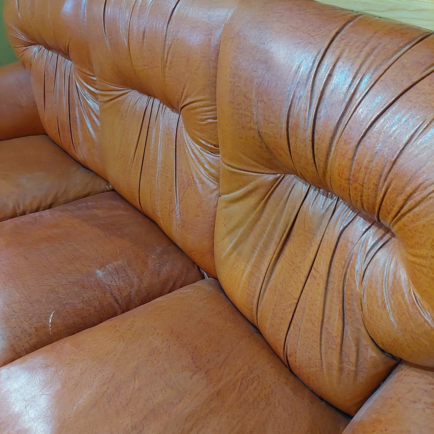 Divano * Pelle 3 Posti Anni 60 Cm200x90x87h