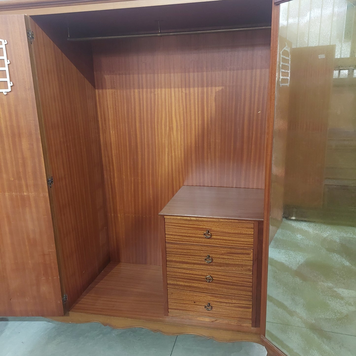 Armadio Noce 4/ante Anni 50 Cm243x64x190h