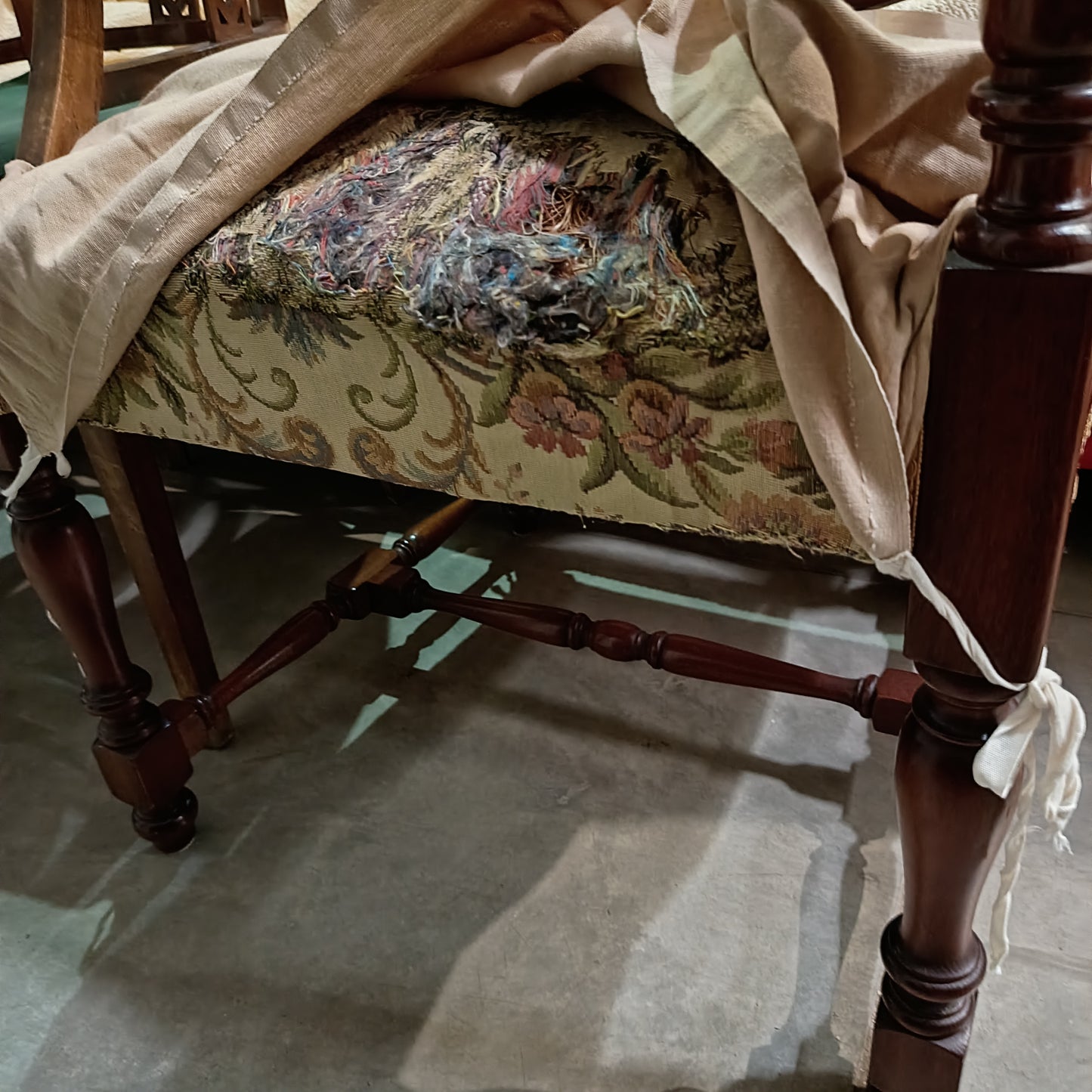 Poltrona * Legno Imbottita In Stile