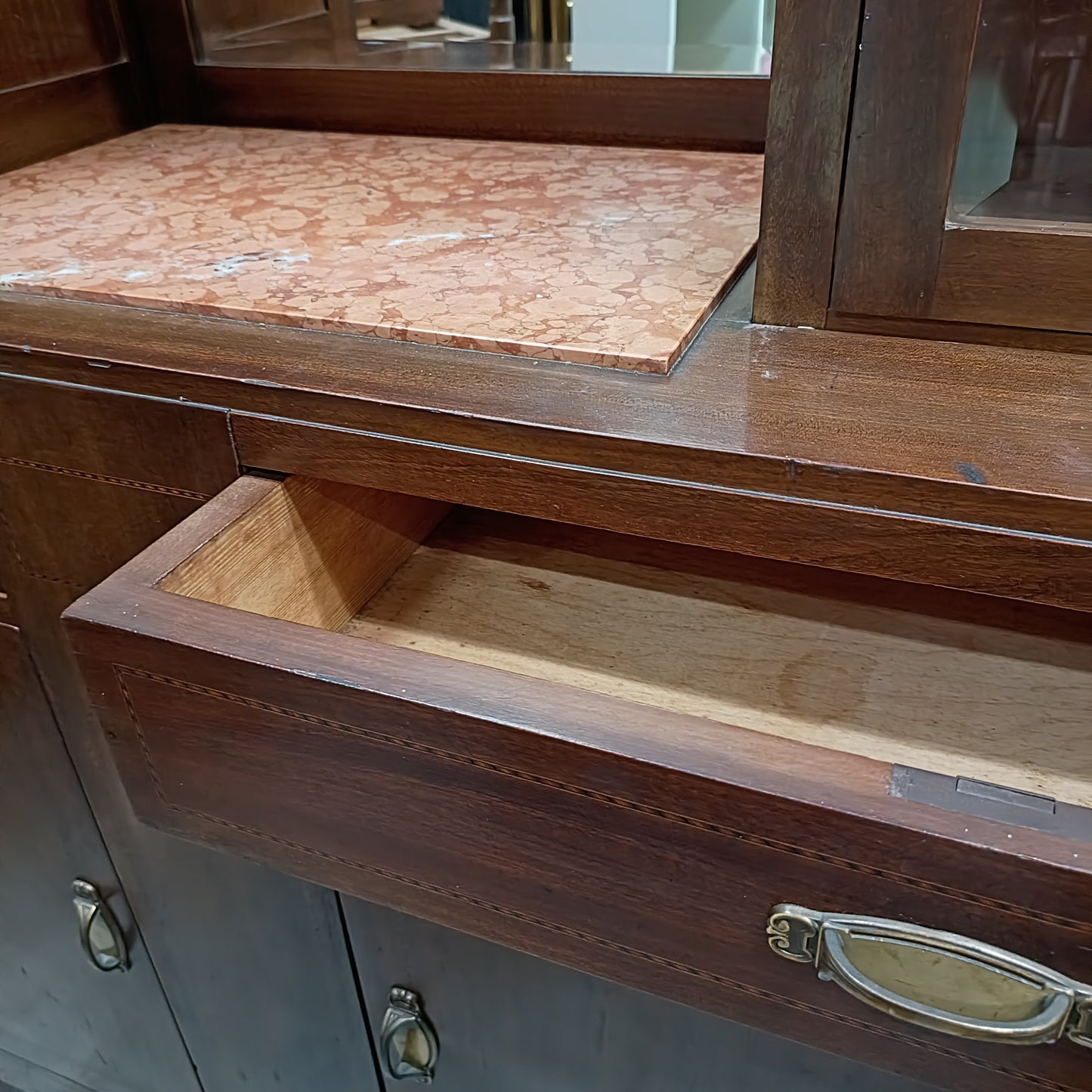 Credenza Liberty 2/c 2/s 2/vetrine E Specchio Cm160x49x208