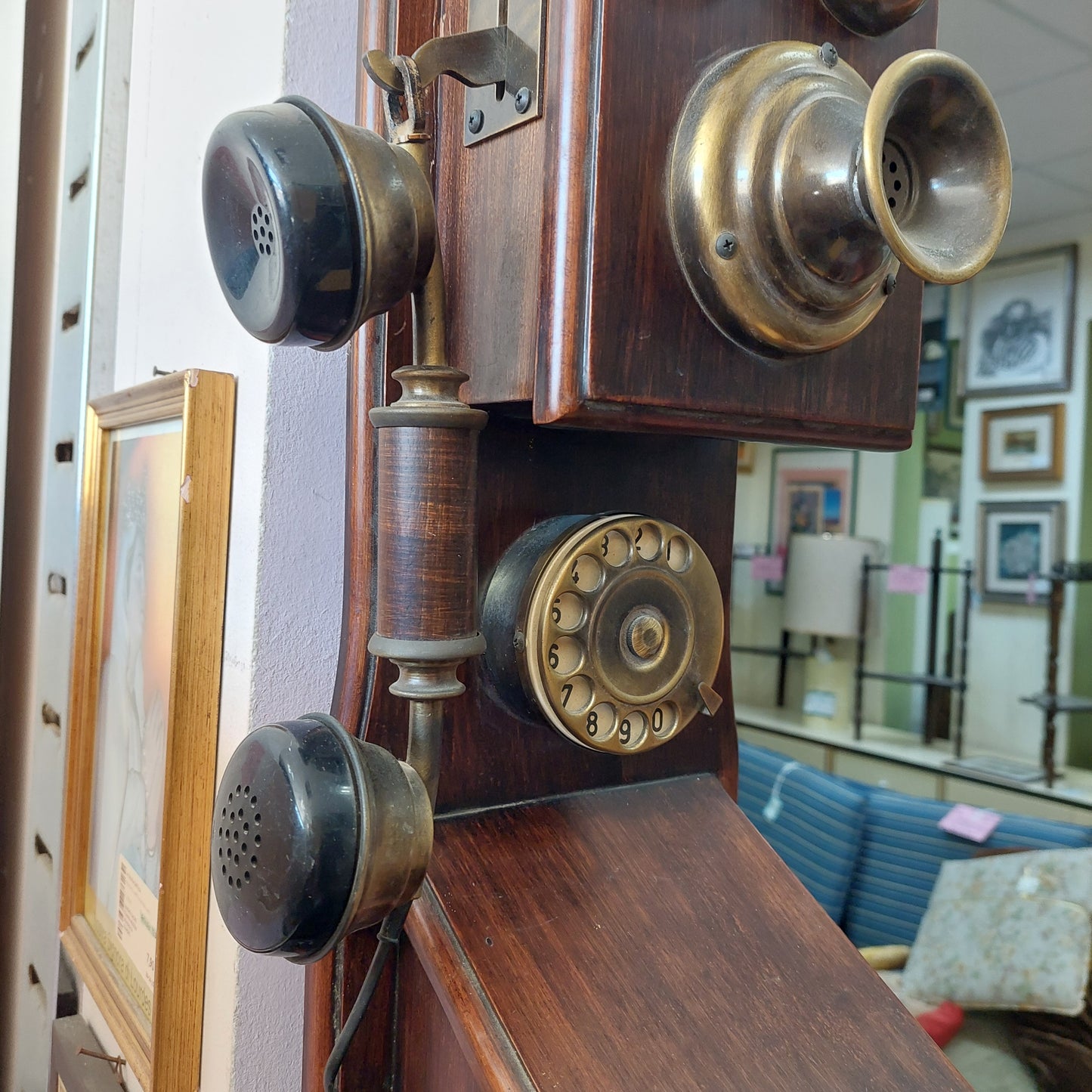 Telefono Da Parete Legno Vintage
