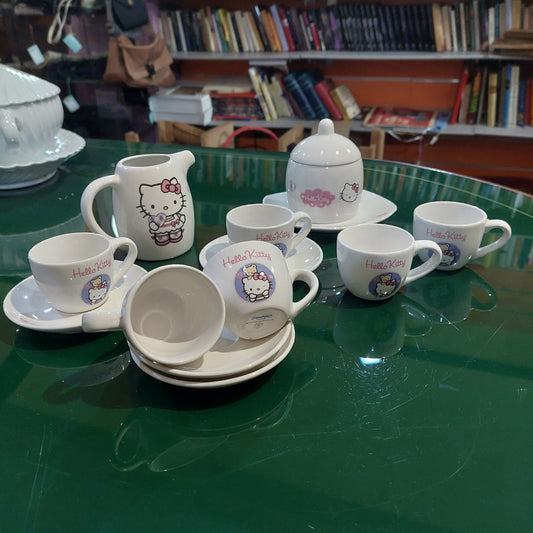 Serv/13 Pz Caffè Hello Kitty Sanrio Porcelain Art
