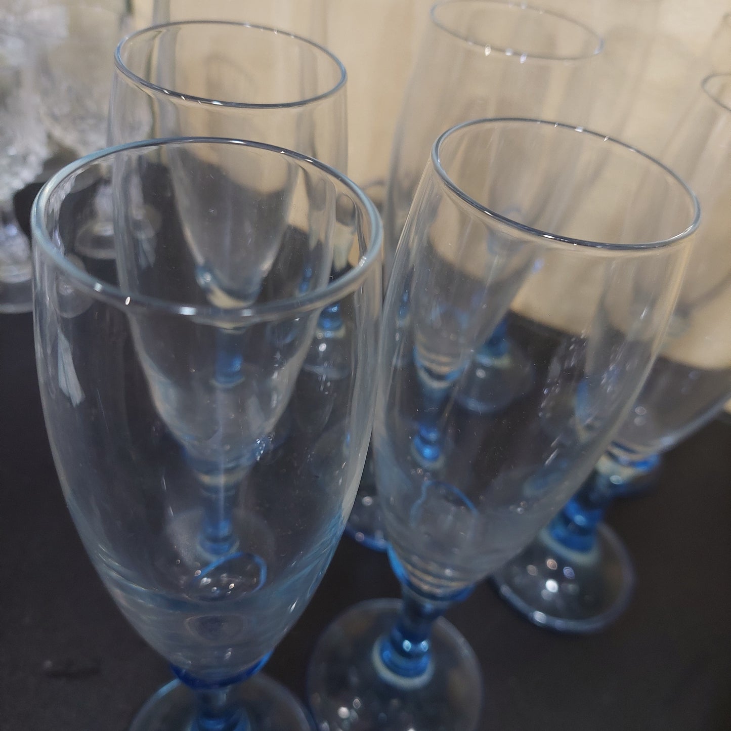 Set/9 Flut Cristallo Piede Azzurro