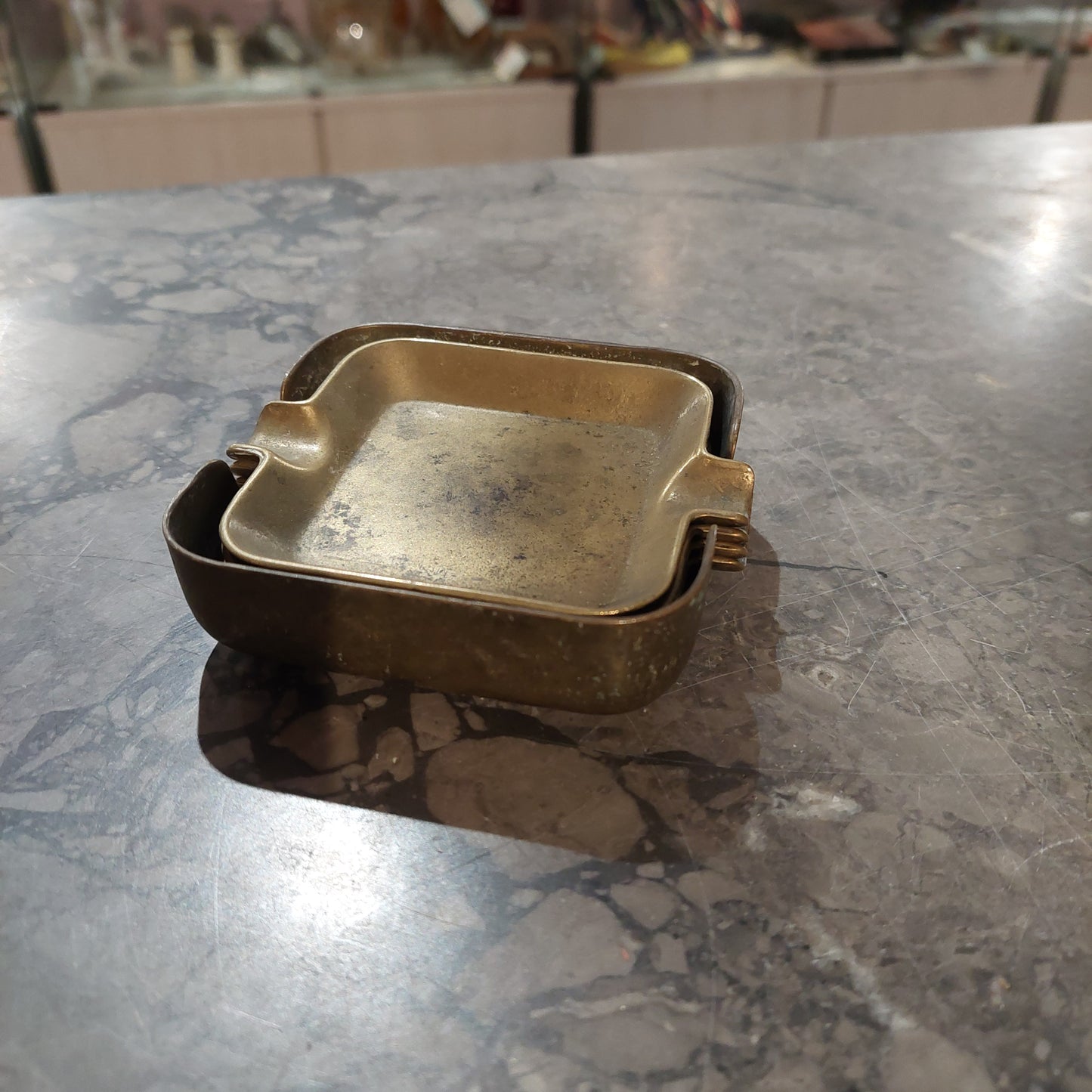 Set/4 Posacenere Ottone Vintage