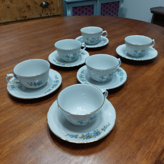 Set/ 6 Tazze The Porcellana Royal Decoro Fiori