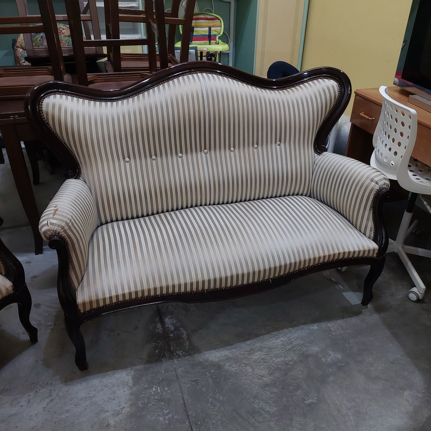 Divano Legno Imbottito* Stile Luigi Filippo