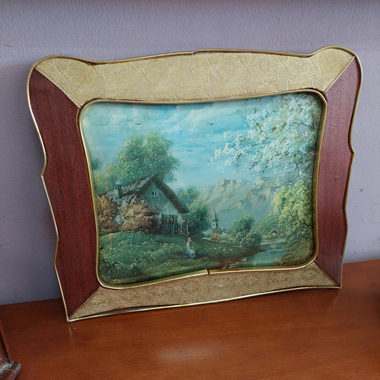 Quadro * Vintage Paesaggio Montano Cm38x32