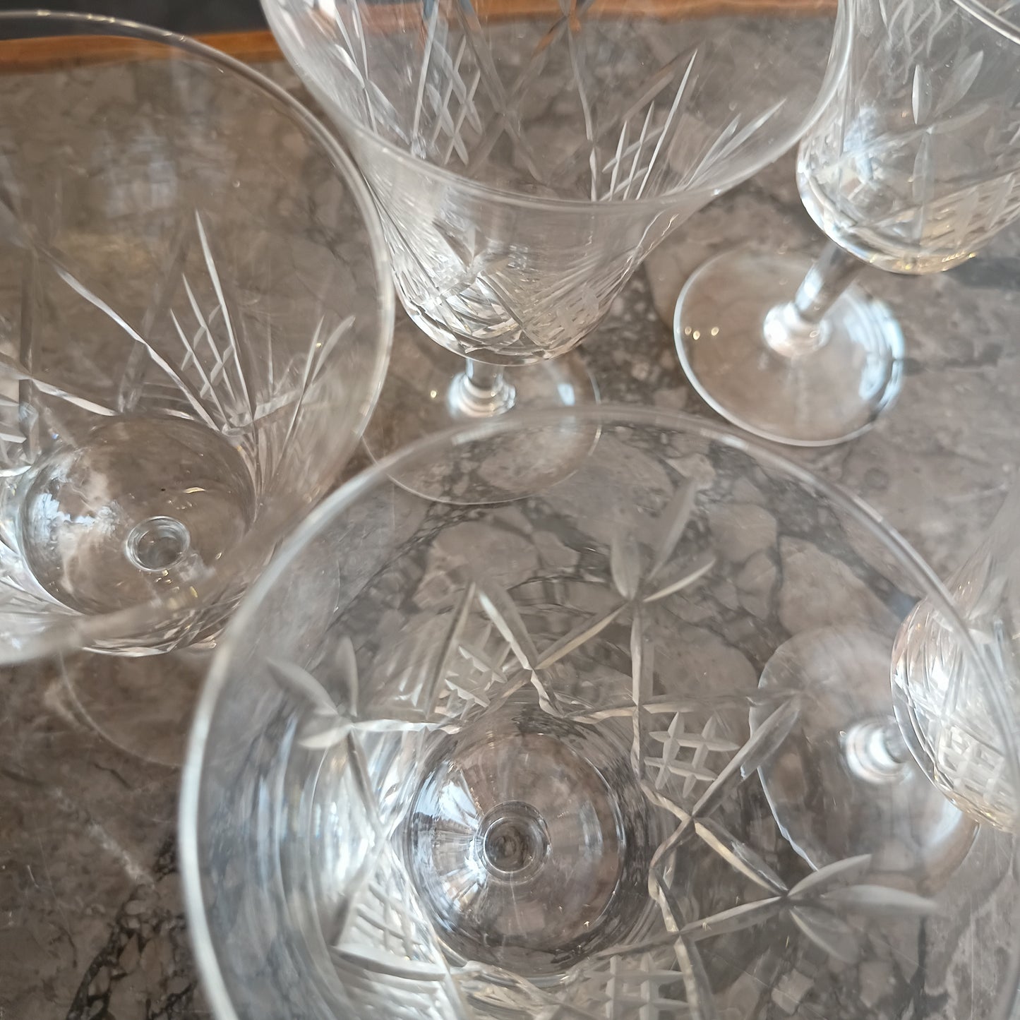 Set/6 Calici Cristallo Molato Anni 50